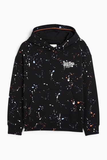 Kinderen: jongens - Hoodie - met patroon - zwart