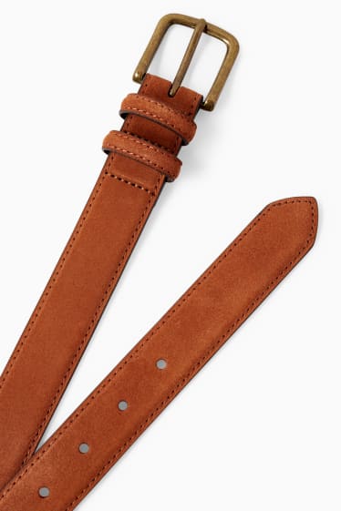 Hombre - Cinturón de gamuza - marrón