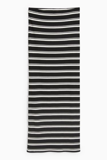 Teens & young adults - CLOCKHOUSE - knitted skirt - striped - black