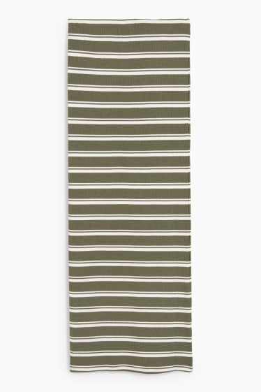 Donna - Gonna in maglia - a righe - verde scuro