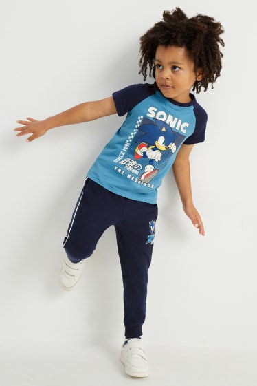 Kinderen: jongens - Sonic - set - hoodie en T-shirt - 2-delig - donkerblauw