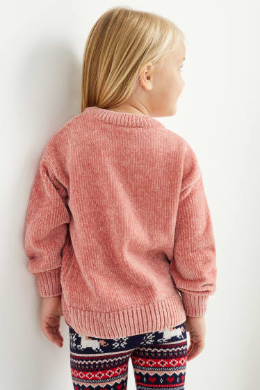Kinder Mädchen - Chenille-Pullover - rosa