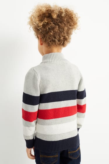 Enfants garçons - Pat’ Patrouille - pullover - à rayures - gris clair chiné
