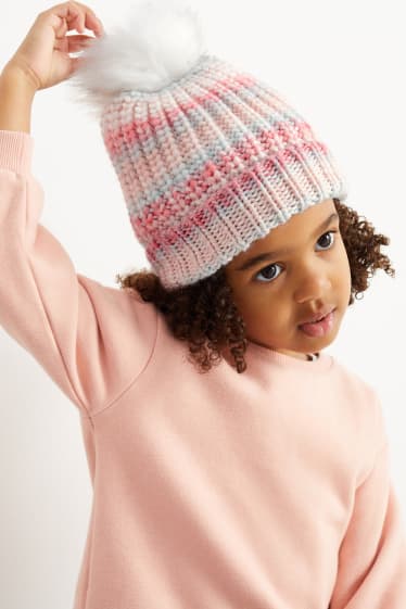 Copii - Căciulă tricotată - roz