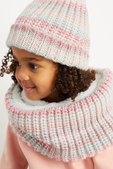 Enfants filles - Tour de cou en maille - rose