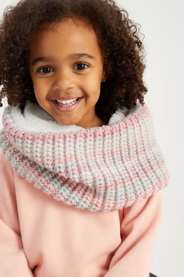 Copii - Fular circular tricotat - roz