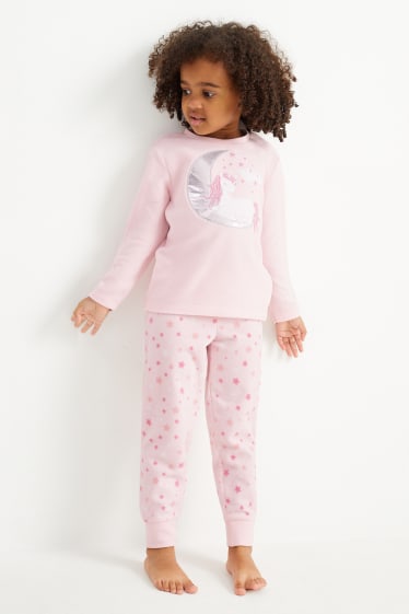 Copii - Multipack 2 buc. - unicorn - pijama de fleece - 4 piese - roz