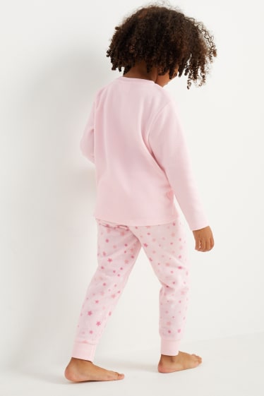 Enfants - Lot de 2 - licorne - pyjama en polaire - 4 pièces - rose