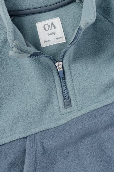 Babys - Babytrui van fleece - blauw / grijs