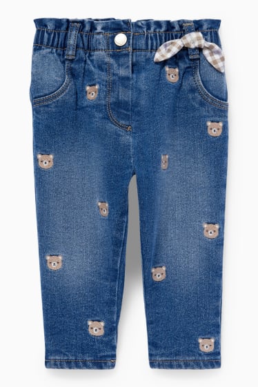 Babys - Baby-Jeans - gemustert - helljeansblau