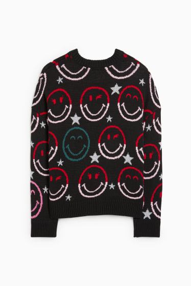 Teens & Twens - CLOCKHOUSE - Pullover - SmileyWorld® - schwarz