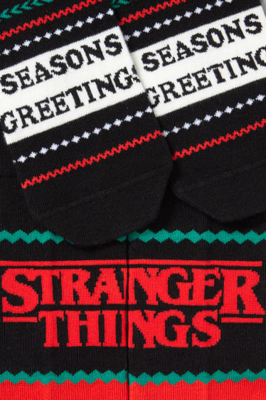 Home - Paquet de 2 - mitjons nadalencs amb dibuix - Stranger Things - vermell fosc