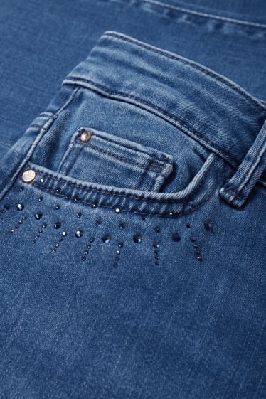 Damen - Straight Jeans - Mid Waist - jeansblau