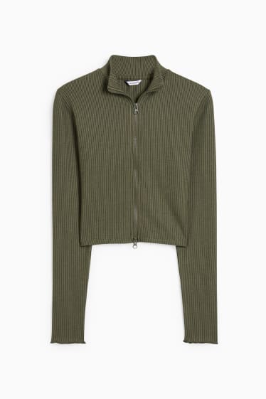 Femmes - Veste courte en molleton - vert foncé