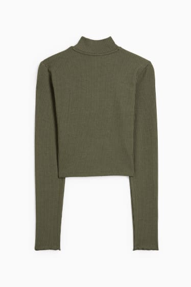 Teens & young adults - CLOCKHOUSE - cropped zip-through sweatshirt - dark green