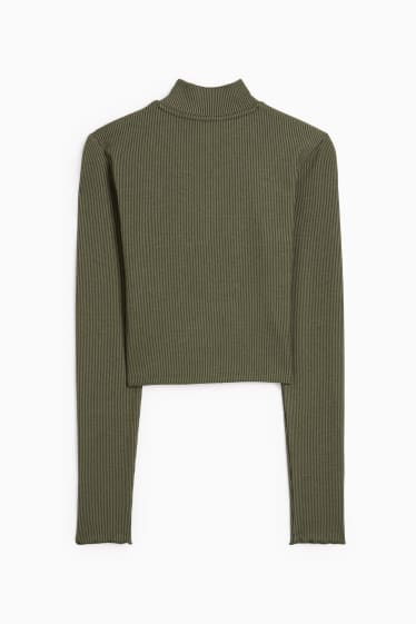Femmes - Veste courte en molleton - vert foncé