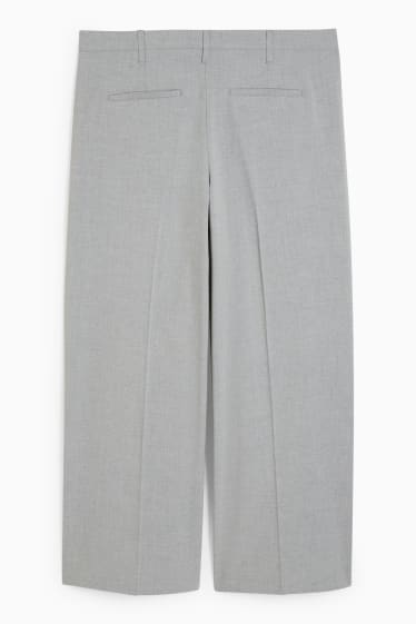 Femmes - Pantalon de toile - mid waist - wide leg - gris