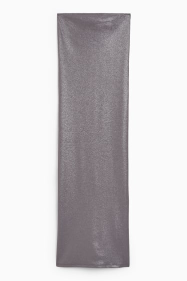 Jóvenes - CLOCKHOUSE - vestido bandeau - con brillos - gris oscuro