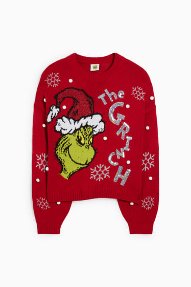 Donna - Maglione natalizio - Il Grinch - rosso scuro