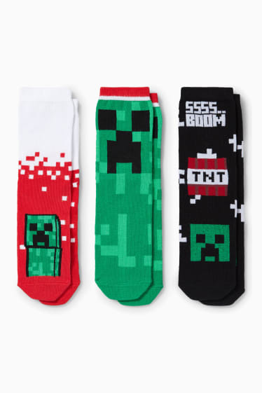 Children Boys - Multipack of 3 - Minecraft - socks with motif - black