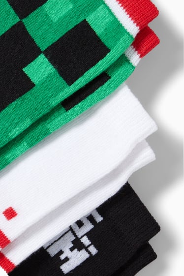 Children Boys - Multipack of 3 - Minecraft - socks with motif - black