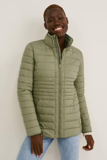 Femei - Jachetă matlasată - verde