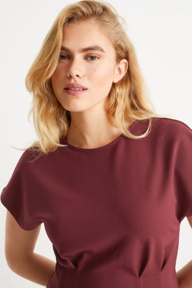 Damen - Fit & Flare Kleid - bordeaux