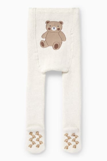 Babys - Bärchen - Baby-Anti-Rutsch-Strumpfhose - hellbeige