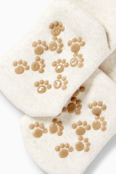 Unisex - Bärchen - Baby-Anti-Rutsch-Strumpfhose - hellbeige