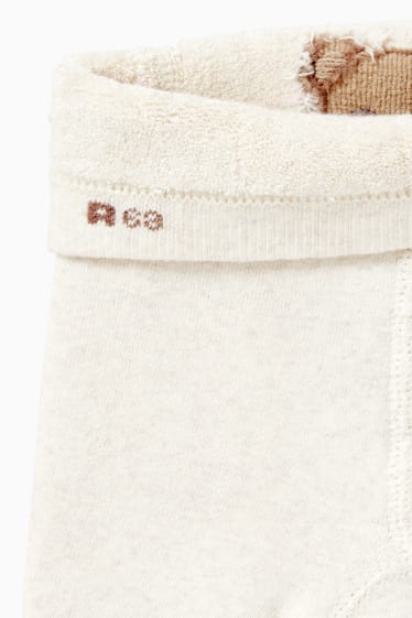 Bébés - Ourson - collants antidérapants de Noël pour bébé - beige clair