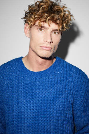 Mężczyźni - Sweter - niebieski
