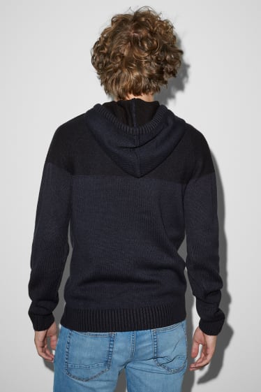 Men - Hooded jumper - dark blue