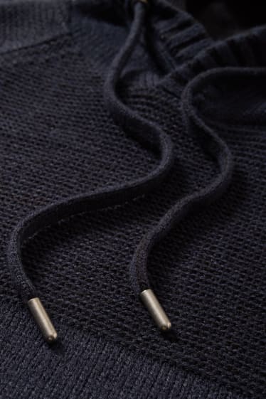 Men - Hooded jumper - dark blue
