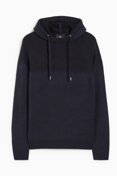 Men - Hooded jumper - dark blue