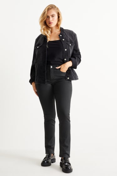 Femei - Slim jeans - talie medie - negru