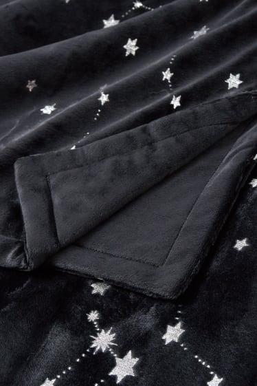 Damen - Decke - 130 x 170 cm - gemustert - schwarz