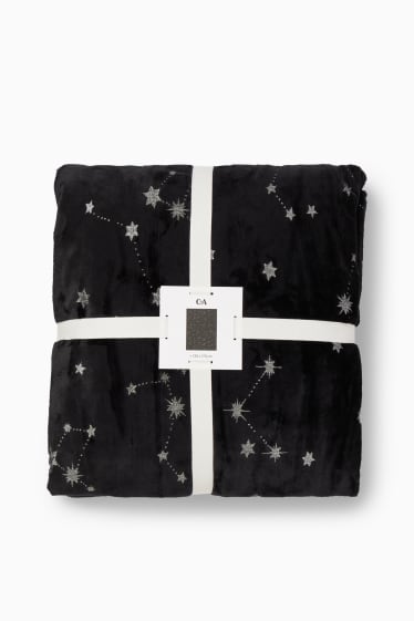 Damen - Decke - 130 x 170 cm - gemustert - schwarz