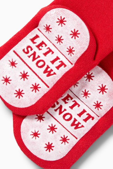 Unisexe - Rudolphe - collants antidérapants de Noël pour bébé - rouge foncé