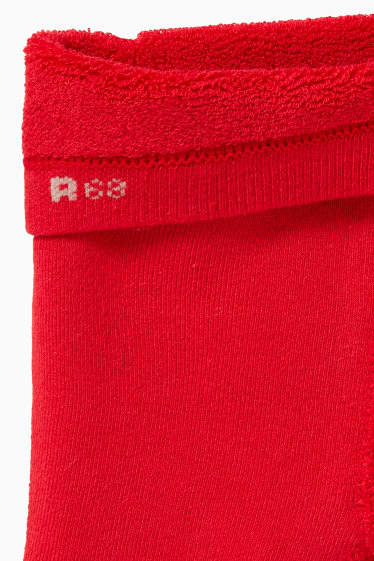 Unisexe - Rudolphe - collants antidérapants de Noël pour bébé - rouge foncé