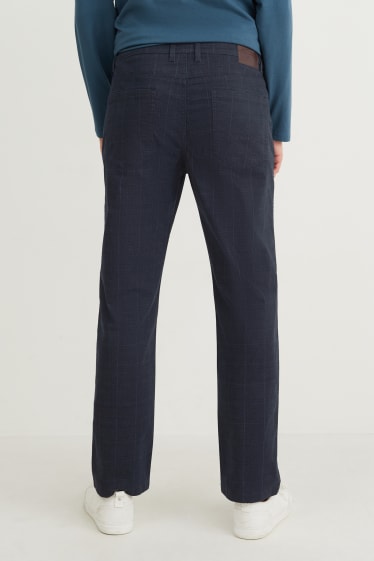 Men - Trousers - regular fit - check - dark blue