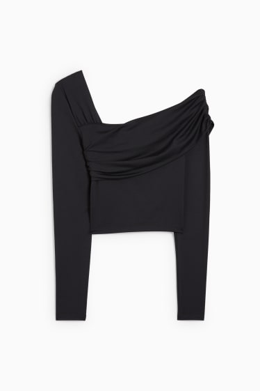 Joves - CLOCKHOUSE - samarreta crop de màniga llarga - negre