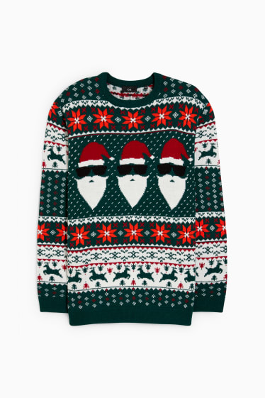 Men - Christmas jumper - Father Christmas - green