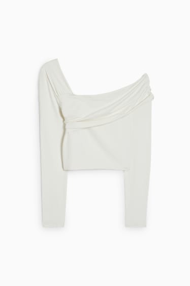 Joves - CLOCKHOUSE - samarreta crop de màniga llarga - blanc trencat