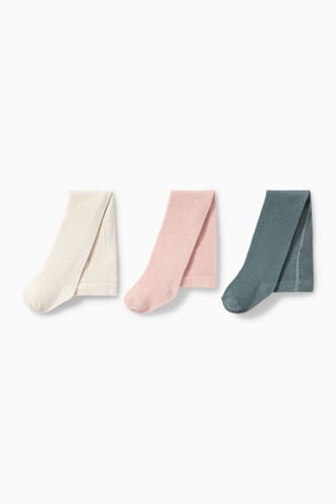 Bébés - Lot de 3 paires - collants pour bébé - vert