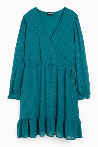 Femmes - CLOCKHOUSE - robe portefeuille - bleu pétrole