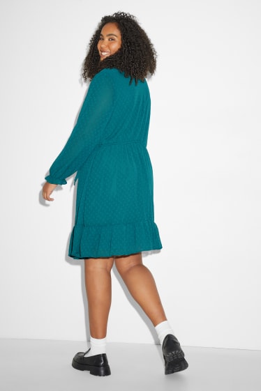 Femmes - Robe portefeuille - bleu pétrole