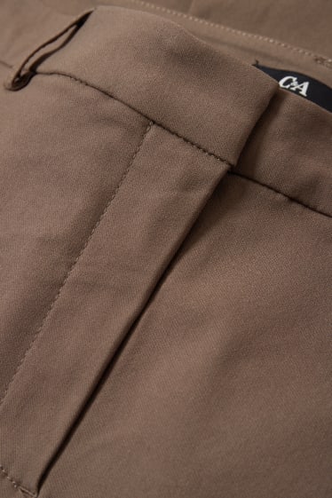 Femmes - Pantalon en toile - mid waist - straight fit - marron clair