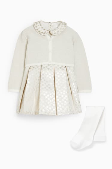 Baby Mädchen - Baby-Outfit - 3 teilig - cremeweiss