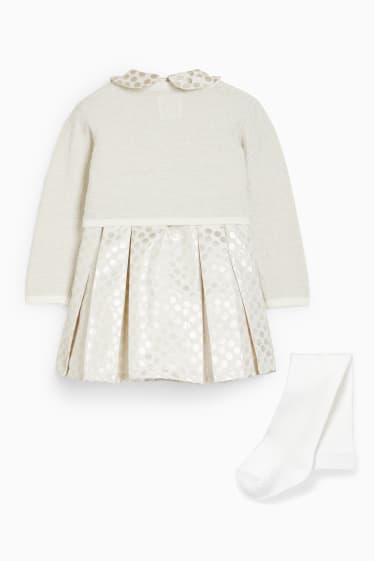 Babys - Baby-Outfit - 3 teilig - cremeweiss