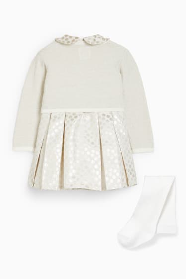 Baby Mädchen - Baby-Outfit - 3 teilig - cremeweiss
